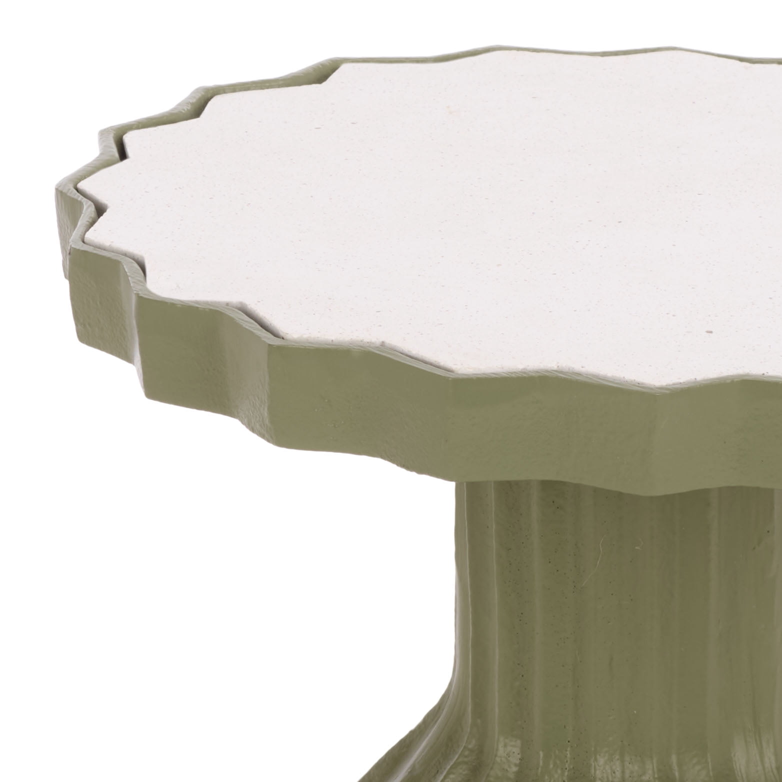 Safavieh Couture Cindylyn Concrete Top Modern End Table, Olive Green/White