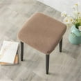 thumbnail image 4 of Shiogb Sofa Cover-High Elastic Stool Cover Khaki A-Vanity Stool Covers Square Dining Chair Seat Covers For Wedding Party Bar Hotel Stretch Stool Cover with Non Slip Design-Stool Cover*1Pc-Khaki, 4 of 4