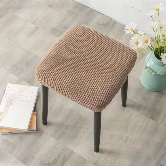 Dining Room Chair Cover, Elastic Stretch Chair Slipcovers Super Fit Anti-dust Desk Seat Cover Spandex Removable Washable Kitchen Chair Protective Cover Applicable Seat Size 12.99x14.96 Inches (Khaki)