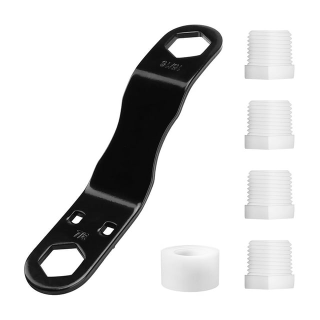 Water Heater Drain Plug Kit for RV & Camper, RV Water Heater Drain Plug Kit Including Angle Wrench, 1/2'' NPT Replacement Plugs & PTFE Tape, Fits 7/8'' & 15/16'' Drain Plugs