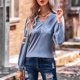 thumbnail image 5 of Mujeres moda casual sólido manga larga camiseta tops blusa pulóver Fridja bvmnju4261, 5 of 9