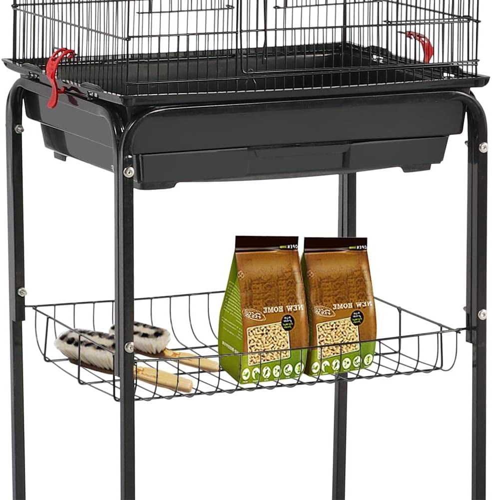 Neatifyes Open Play Top Large Parakeet Small Parrot Bird Cage with Stand for Budgies Finches Canaries Lovebirds