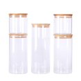 thumbnail image 4 of LEAVES AND TREES Y Stackable Kitchen Canisters Set, Pack of 5 Clear Glass Food Storage Jars Containers with Airtight Bamboo Lid for Candy, Cookie, Rice, Sugar, Flour, Pasta, Nuts, 4 of 4