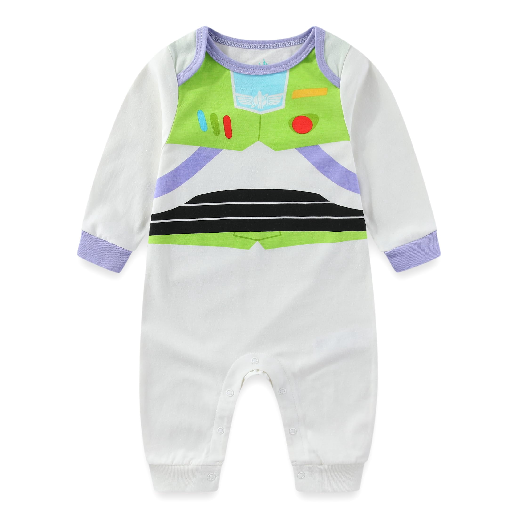Disney Toy Story Buzz Lightyear Long Sleeve Romper Coverall with Hat (Baby Boys), 2 Piece Set, Sizes NB-24M