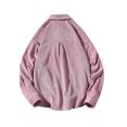 thumbnail image 3 of Camisas s Para Hombre Slim Fit Camisa informal de manga larga con bolsillo y cuello vuelto para hombre, de pana, informal, para otoño (Pink, S), 3 of 7