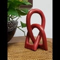 thumbnail image 5 of Stoneage Arts Entwined Love Knot Sculpture 8 Inch Red Hand Carved in Kenya, 5 of 5