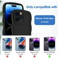 thumbnail image 6 of Case for iPhone 14 Pro Max Case Wave, Curly Frame Design for Women Girls, Cute Wavy Solid Color Aesthetic Phone Case Soft Flexible TPU Shockproof Full-Body Protective Case Cover 6.7" - Black, 6 of 12