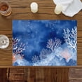 thumbnail image 3 of Watercolor Ocean Coral Texture Placemats Set of 6,Wipeable Washable Table Mats for Dining Tables, Abstract Marine Life Place Mats for Kitchen Event Party Tabletop Decor, 3 of 9