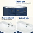 thumbnail image 4 of EUROCO Bathroom Vanity with Ceramic Sink, 24" Freestanding Bathroom Cabinet Vanity with 2 Drawers,Lager Storage,1 Door ,Solid Wood Frame Bathroom Vanities,Blue, 4 of 7