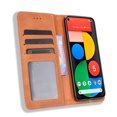 thumbnail image 4 of Compatible with Google Pixel 5 Case Magnetic Closure Vintage Pattern PU Leather Wallet Cover with Card Slots-Brown, 4 of 5