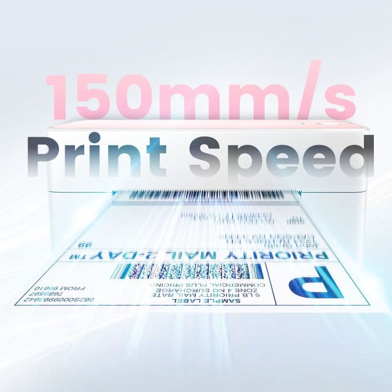 Phomemo Shipping Label Printer - 241BT 4X6 Wireless Thermal Label Printer, Bluetooth Thermal Label Printers for Small Business, Compatible with iPhone, Android, Amazon, Shopify, UPS（Pink）