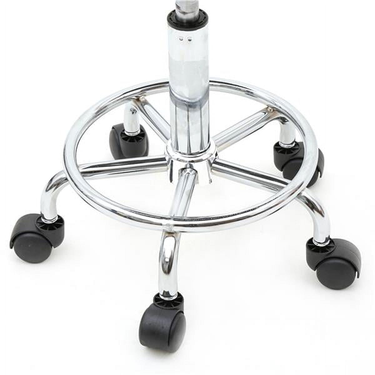 Alvantor Rolling Stool with Backrest, Adjustable Height, 360° Swivel PU Leather Seat, Black