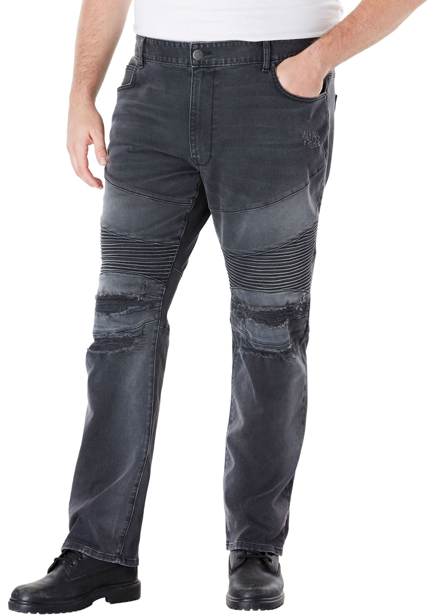 mens big and tall moto jeans