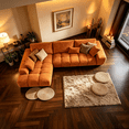 thumbnail image 3 of Canam L-shaped Upholstered Left Facing Chaise Sectional Sofa Caramel, 3 of 12