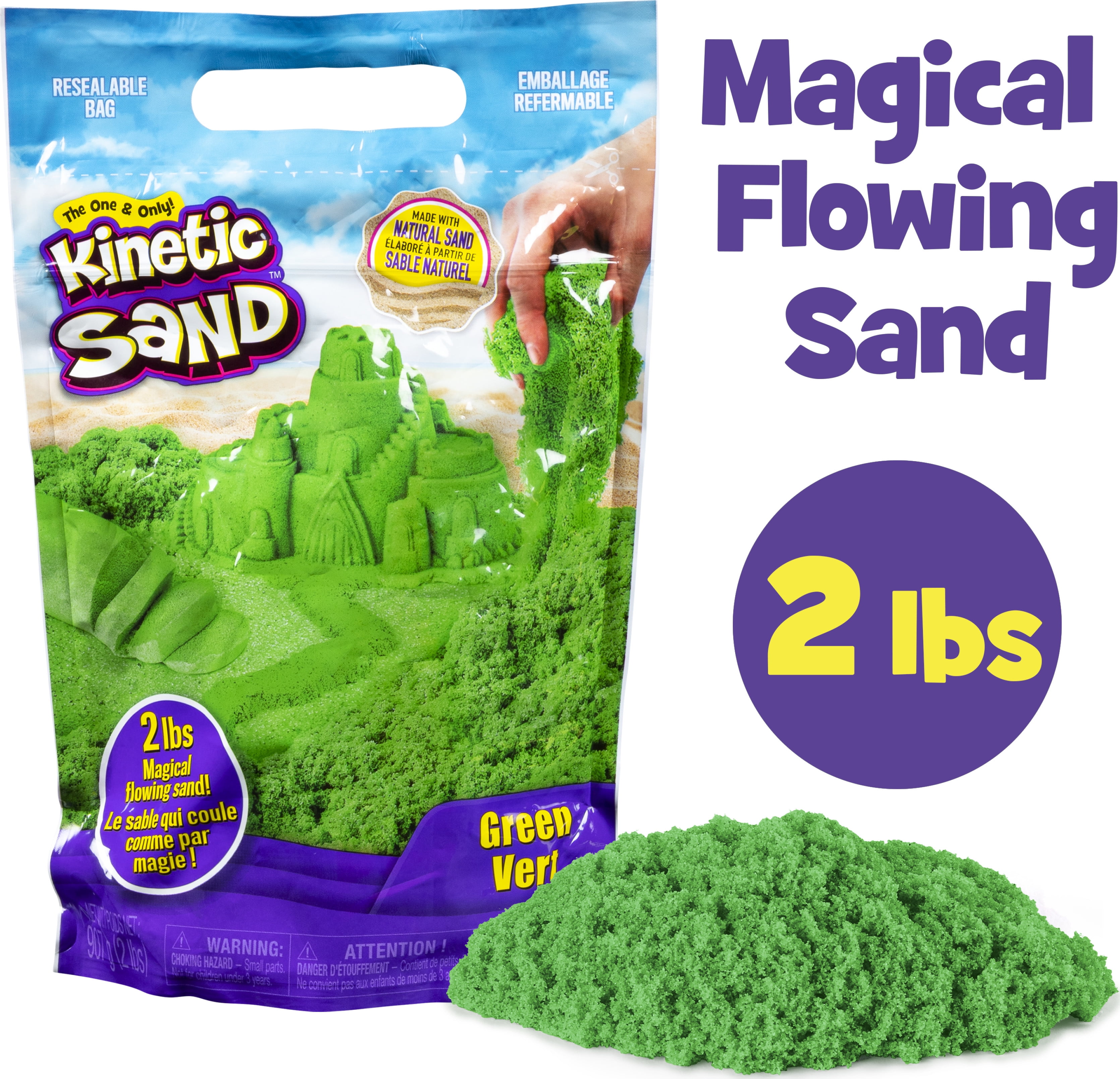 Kinetic Sand The Original Moldable Sensory Play Sand Blue 2 Pounds Natural Sand 
