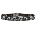 thumbnail image 3 of Snap On 1 1/2" Skull & Cross Bone Printed Punk Rock Studded Belt, 3 of 4