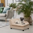 thumbnail image 2 of PawHut Pet Sofa Couch w/ Storage Function Sponge Cushioned Bed, Beige, 2 of 9