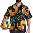 thumbnail image 4 of Squirrel Men's Short Sleeve Hawaiian Beach Shirt Casual Printed Button Down Summer Unisex Casual Shirt, 4 of 6
