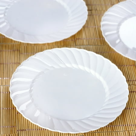 - BalsaCircle Disposable Plastic Round Plates for Wedding Reception Party Buffet Catering Tableware