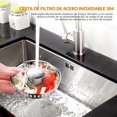 thumbnail image 4 of BOJA 2 Piezas Coladera para Fregadero de Cocina, Rejilla para Fregadero de Cocina, Tap&oacute;n y Colador de Drenaje, Colador de Cocina, Almacenamiento y Drenaje de Agua con un Solo Toque, 4 of 7