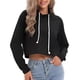 thumbnail image 1 of Sudadera Ombliguera Crop Top Con Capucha De Moda Y Sencillo, 1 of 7