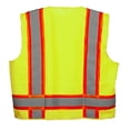 thumbnail image 3 of Premium High Visibility Hi Vis Safety Vest - Fluorescent - 100% Poly Knit (Large - 5 Pack, Fluorescent Yellow), 3 of 4