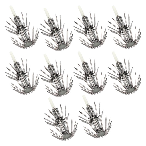 10 piezas de anzuelos para calamar, señuelo de manga para pesca de calamar y sepia 040