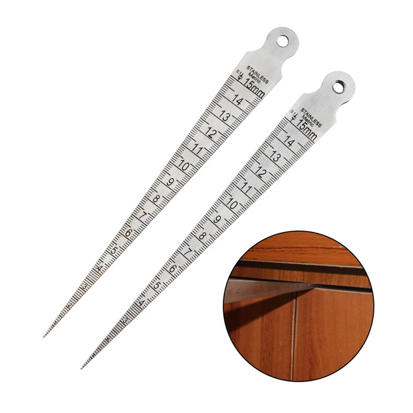 1-15mm Taper Ruler Stainless Steel Gap Hole Measuring Tool Double-sided Wedge-shaped Aperture Scale Feeler Gauges Filler Gauge ,Corrosion-Resistant