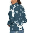 thumbnail image 3 of Christmas Deer Tree Women's Turtleneck Sweater Long Sleeve Ribbed Fitted Turtle Neck Casual Fall Winter Collection Top S, 3 of 4