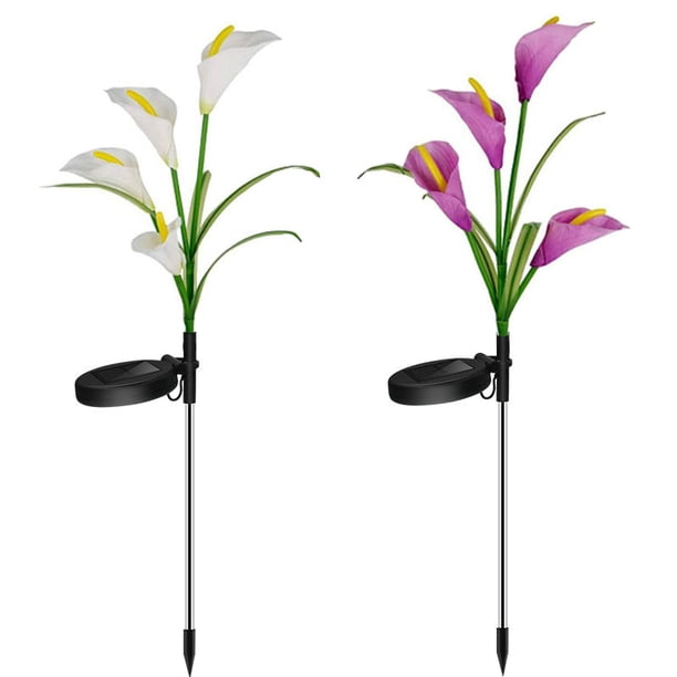 Luces solares de flor de loto, luces solares de flores para exteriores, luces solares para decoración de jardín, luces solares de loto de suelo que cambian de color, impermeables IP55