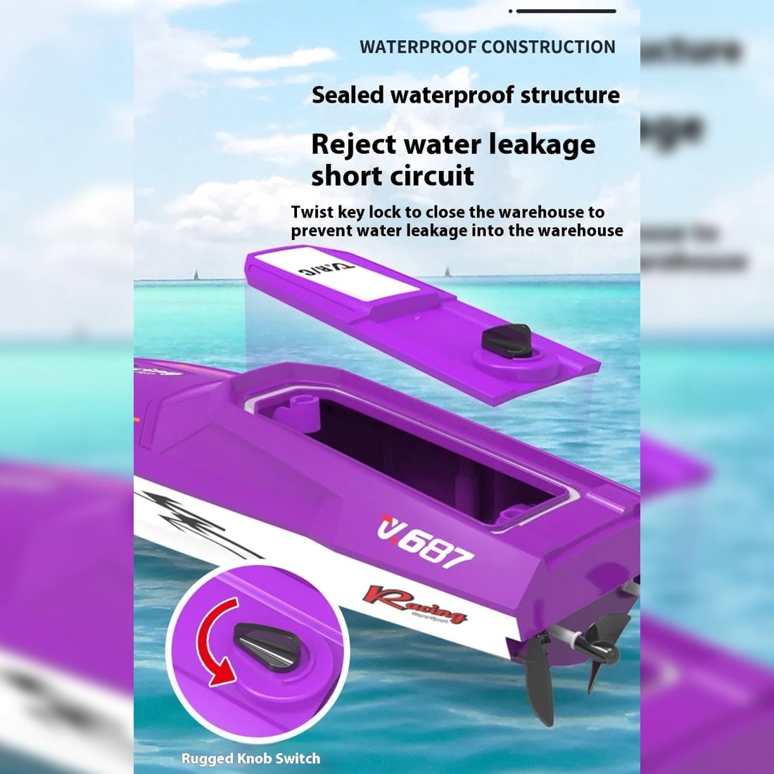 RC Speedboat Remote Control Boat Dual Motor Electric Watercraft With 2.4GHz Long Range Control Waterproof Hull Outdoor Model Boat for Adults Hobbyists- Blue