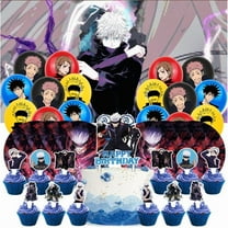 Satoru Anime Gojo Party Supplies Cake Topper Decor Banner Backdrop Tableware Balloons Birthday Decorations