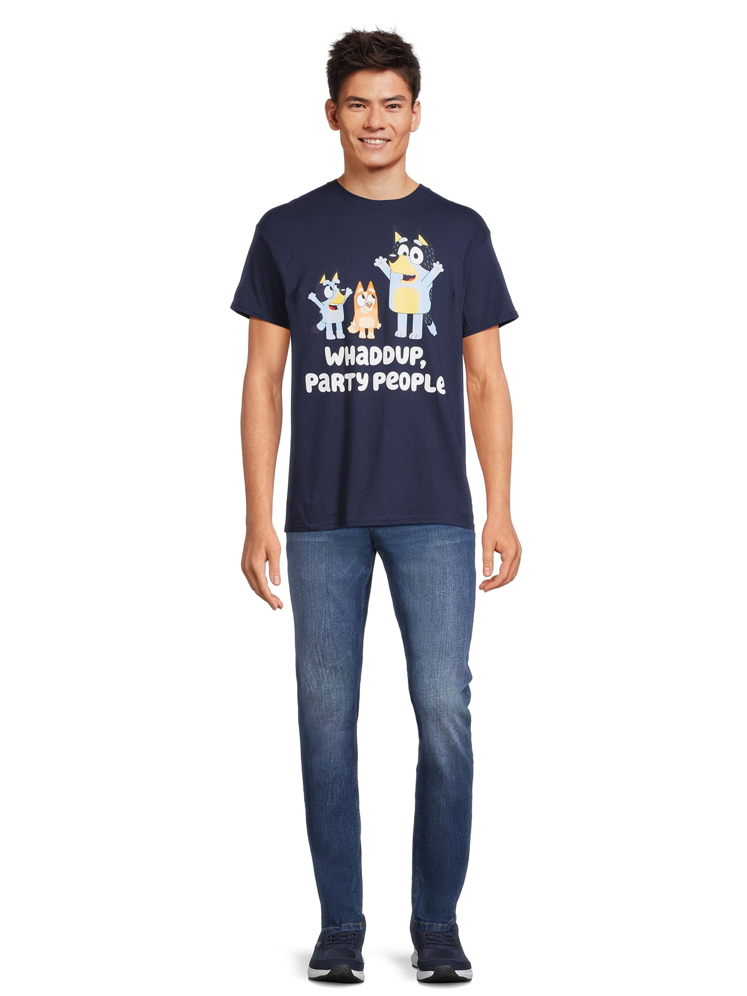 Bluey Men's & Big Men's Party People Graphic Tee, Sizes S-3XL