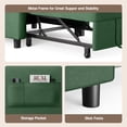 thumbnail image 5 of 3-in-1 Convertible Sleeper Chair, Lightweight Foldable Sofa Bed for Small Spaces, Linen Upholstery, Green, 5 of 8