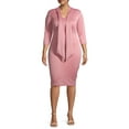 thumbnail image 5 of Ella Samani Women's Plus Size 3/4 Sleeve Dress with Tie Neck, 5 of 6