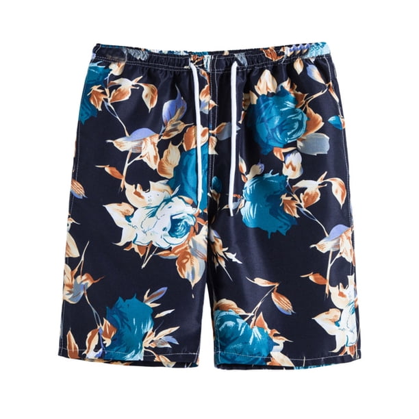 Augper Swim Trunks Fashion Men's Elastic Waistb and Beam Beach Line Belt Casual Sports Shorts