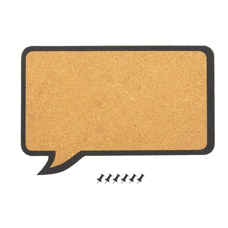 Outdoor Bulletin Board Plans Cork Bulletin Board - Decorative Speech Bubble Natural Cork Board - Includes 6 Push Pins - Perfect for Pinning Memos and Reminders, 17.5 x 11.5 x 0.3 inches ()