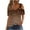 Brown, variant on Women's Off Shoulder Tops Fashion Casual Loose Sexy Blouse Summer Asymmetrical Shirts Short Sleeve V Neck Top