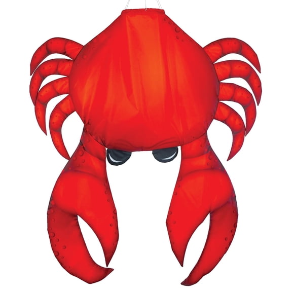 In the Breeze 5248 — 40-inch Realistic Crab 3D Windsock — Realistic Sea Life Windsock for Homes, Gardens, Restaurants