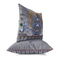 thumbnail image 2 of Mughal Paradise Indoor/Outdoor Pillow in Gray 28x28, 2 of 5