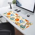 thumbnail image 4 of Watercolor Fall Pumpkins Gaming Mouse Pad XL Autumn Leaves Extended Big Large Desk Mat Non-Slip Rubber Base Stitched Edge Long Keyboard Mousepad for PC Computer Laptop,31.5×11.8 in, 4 of 6
