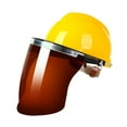 thumbnail image 2 of S SERENABLE Welding Cap Large View Heat Resistant Professional Aluminum Bracket PC Lens Face Red Brown, 2 of 9