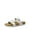 WHITE, variant on Women's Slides Soft Cork Footbed Sandals Comfortable Walking Slip-on Flat Sandals Arch Support Adjustable Buckle Braided Straps Slippers