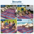 thumbnail image 6 of HIWEAVER Red/Navy 6' x 9' Outdoor Rug PP Plastic Straw Woven Waterproof Patio Rug with Floral Portable Outside Carpet for Balcony Deck Picnic Garden Decor, 6 of 7