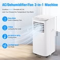thumbnail image 7 of HMCITY  8500 BTU Portable Air Conditioner,3 In1 AC with Remote Control,Portable AC Cooling Range up to 450 Sq.FT with 24-Hour Timer, Windows kit,Brush,White, 7 of 7