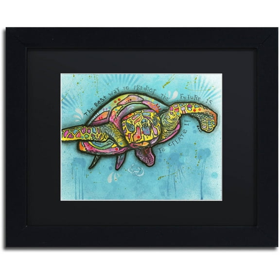 Trademark Fine Art "Turtle" Canvas Art by Dean Russo, Black Matte, Black Frame