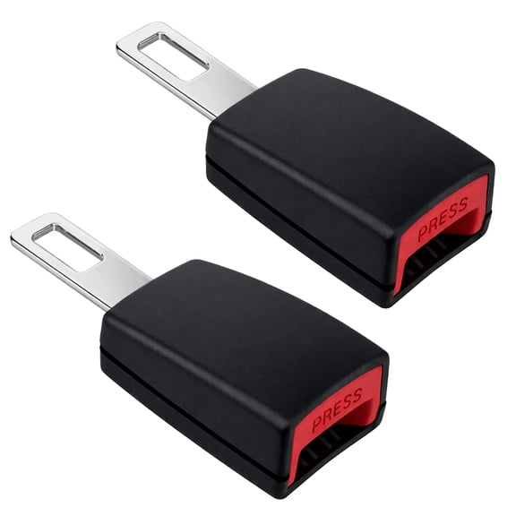 Seat Belt Extenders for Cars, 2 Pack 4.7 Inch Seat Belt Buckle Extender with ABS Plastic Housing and Stainless Steel Core, Compatible with Most Vehicles