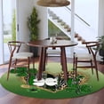 thumbnail image 3 of Round Area Rug 7 Ft, St. Patrick's Day Washable Non-Slip Circle Carpet for Living Room/Bedroom, Spring Shamrock Gold Leopard Love Ombre Green Low-Profile Large Runner Mat Collection Rugs for Indoor, 3 of 8