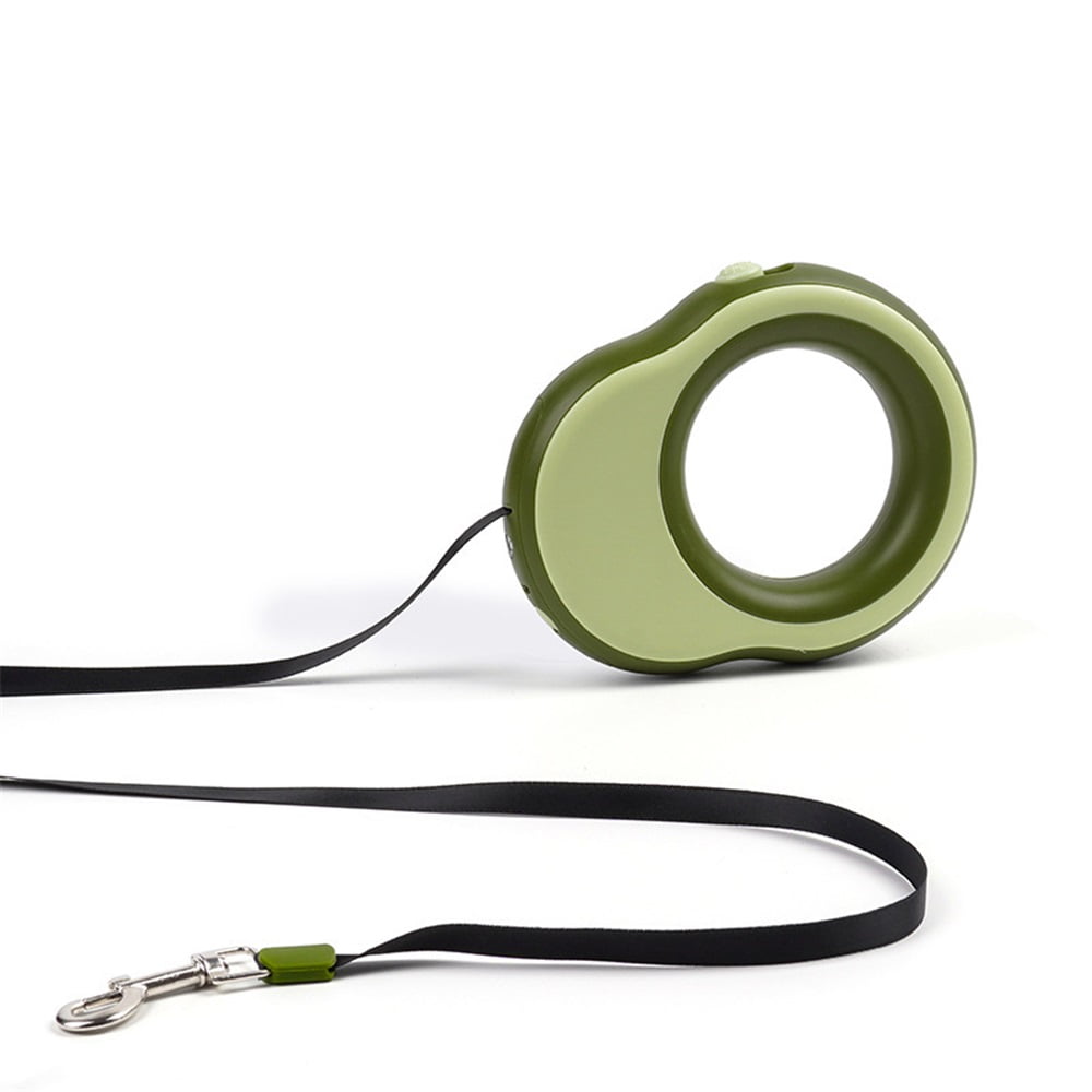 Scalable dog leash, 11.5 foot heavy-duty pet walking leather, suitable for small dogs or cats weighing 0-55 pounds, tangle free. One handed brake (green)