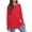 Red, variant on WREESH Womens Fashion Tunic Top Casual Crewneck Solid Color Pullover Loose Fit Long Sleeve Tops Long T-Shirt Thumb Top Gray